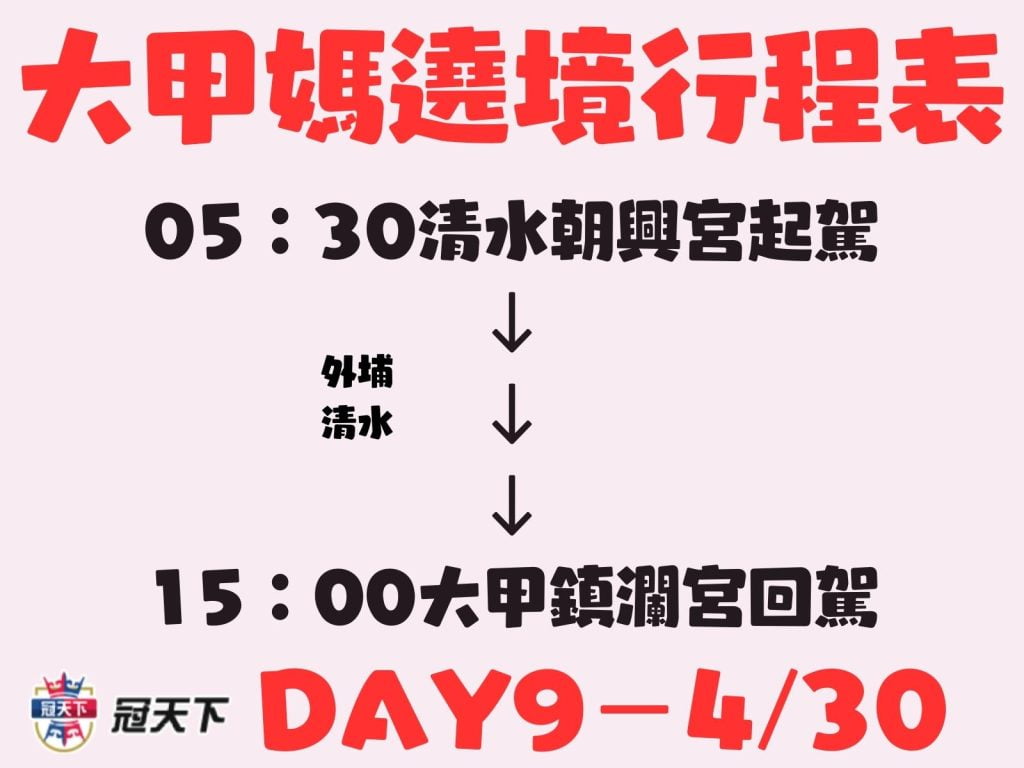 大甲媽繞境時間