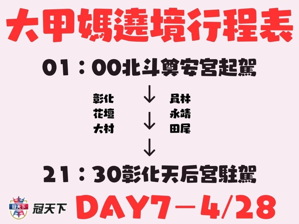 大甲媽繞境時間