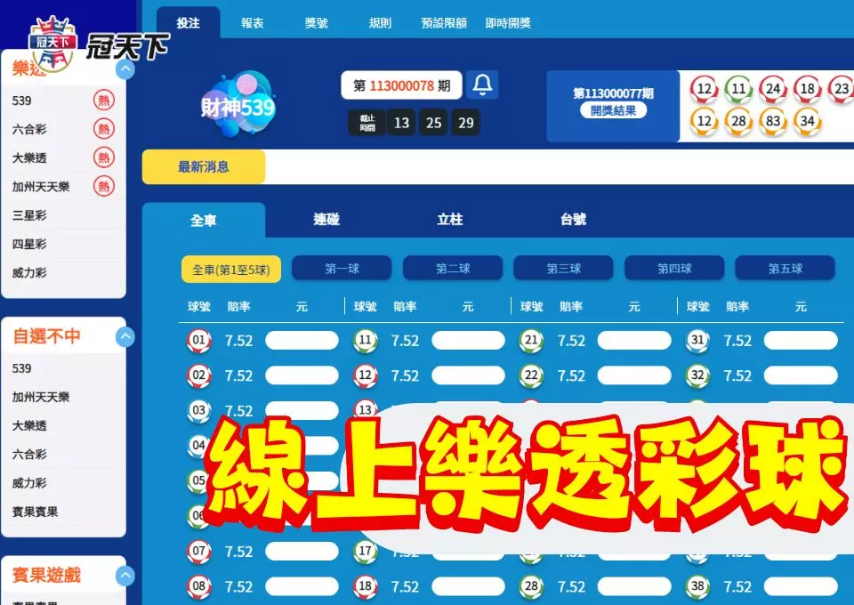 線上六合彩 地下樂透彩 3A娛樂城